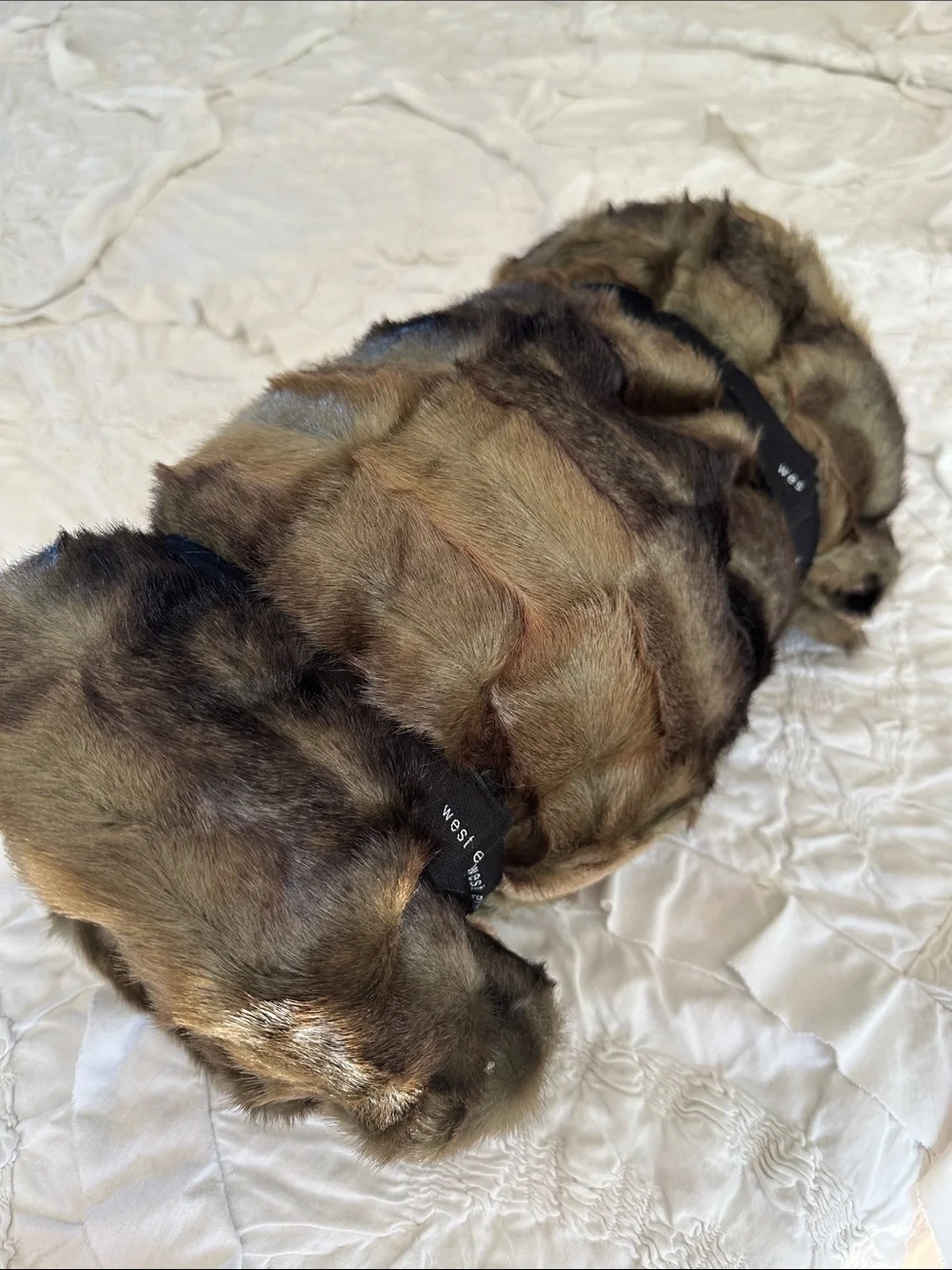 West Elm Faux Fur Throw - Brown & Dark Brown Tones